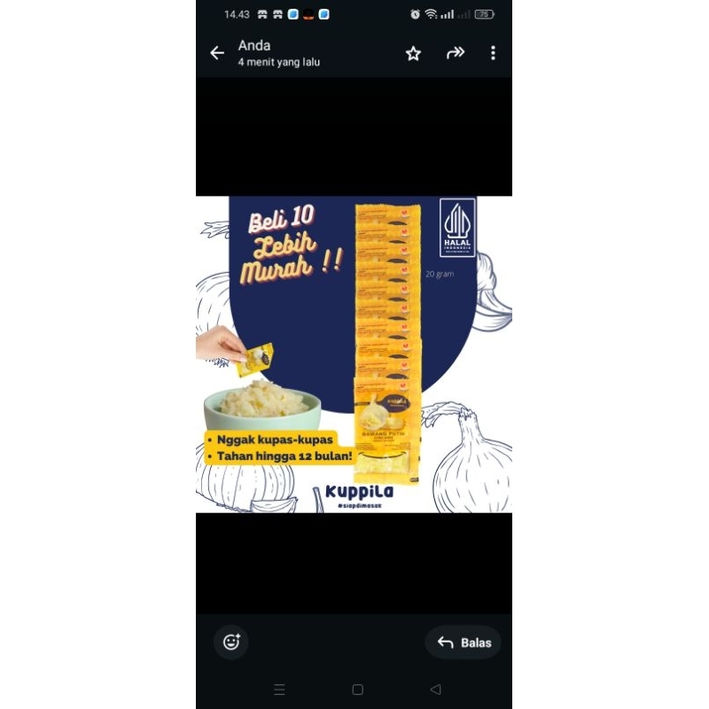 

Bawang Putih 20 gr (isi 5,)