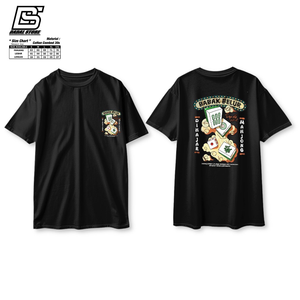 Kaos Distro Tshirt Baju Kekinian Warna Hitam Game Online Slot Mahjong Pria Wanita dadalstore_