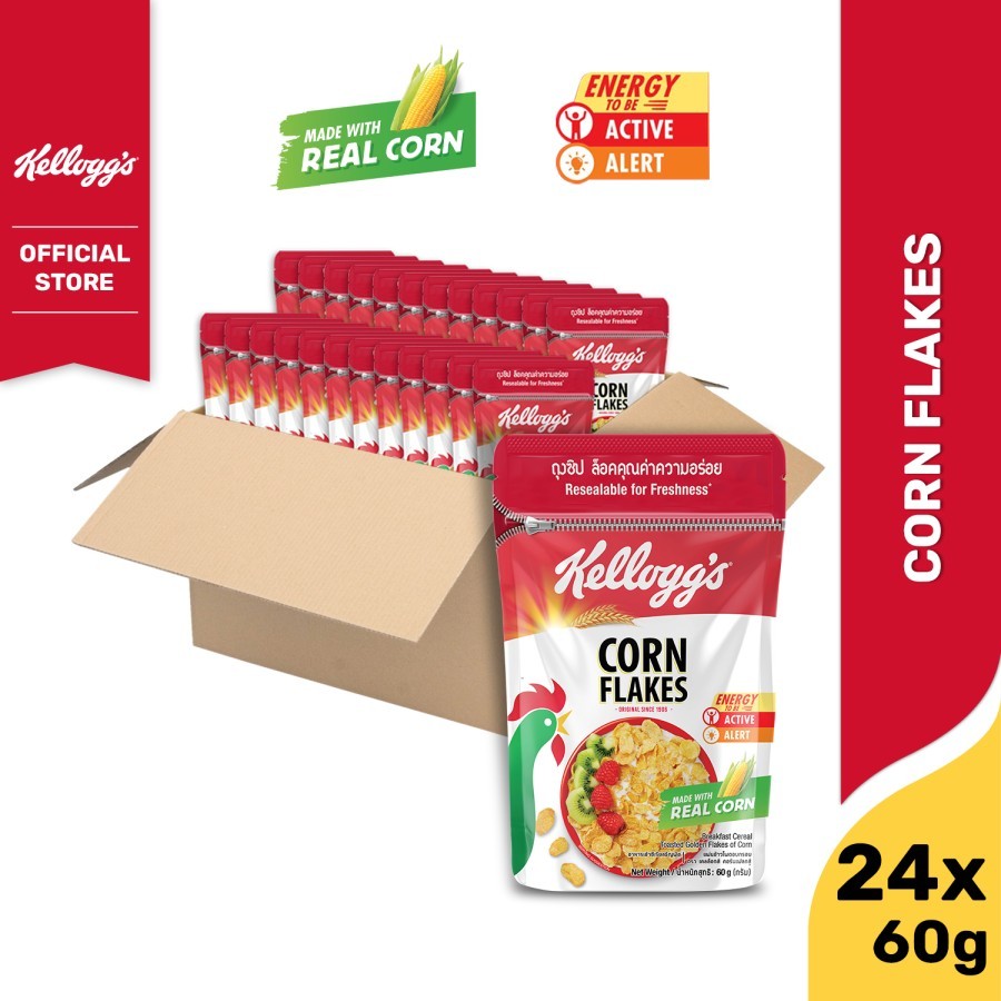 

[CARTON DEALS] Kelloggs Corn Flakes Pouch Sereal 24 x 60g