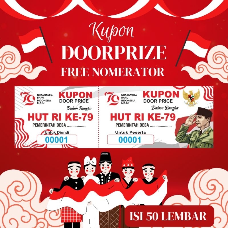 Kupon DOORPRIZE 50 lembar (20 x7,5) - kupon undian