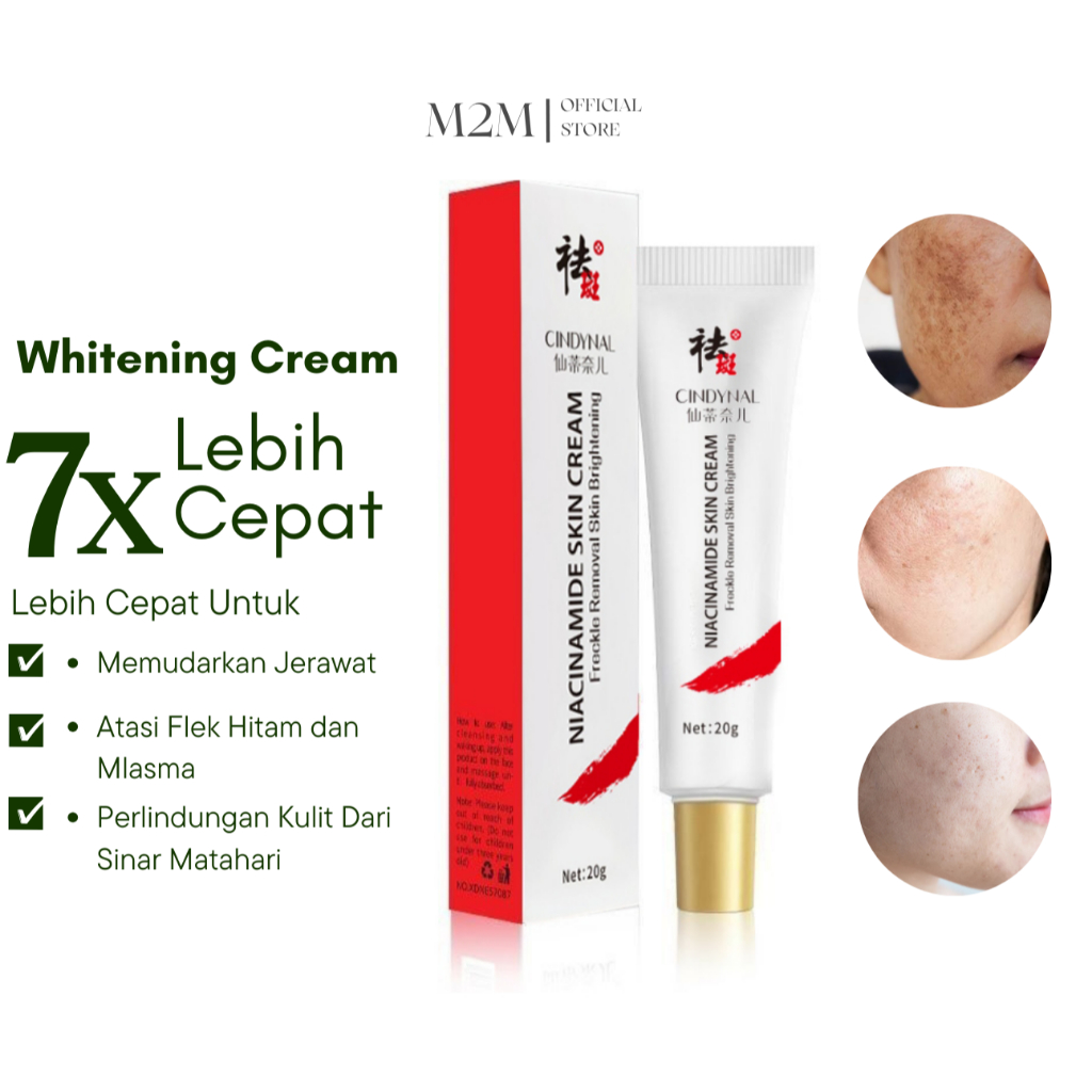 BPOM Cream Pemutih Penghilang Melasma Bintik Flek Hitam Cindynal Niacinamide Frekle