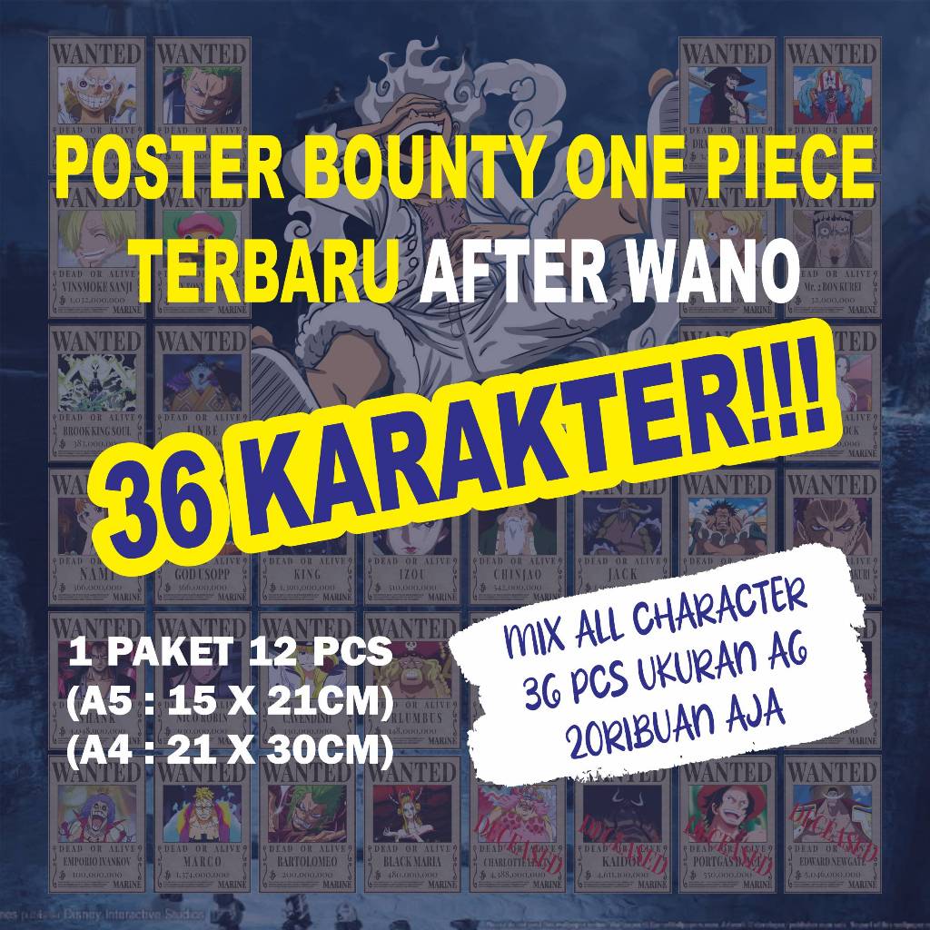 POSTER ONE PIECE TERBARU BOUNTY AFTER WANO