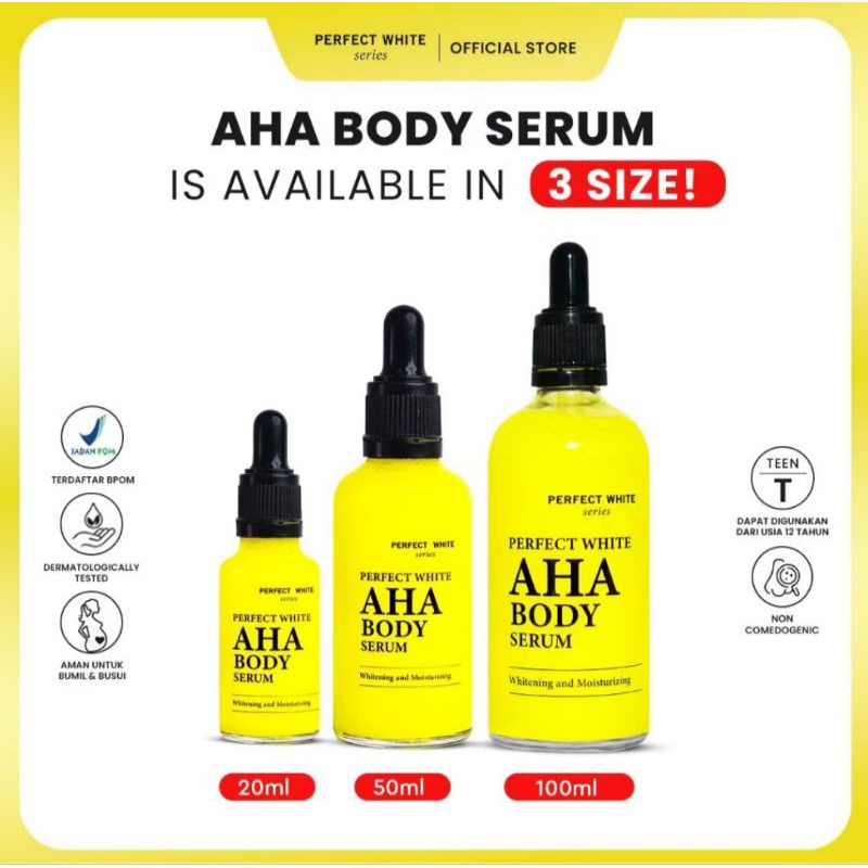 perfect white AHA body serum body serum bpom