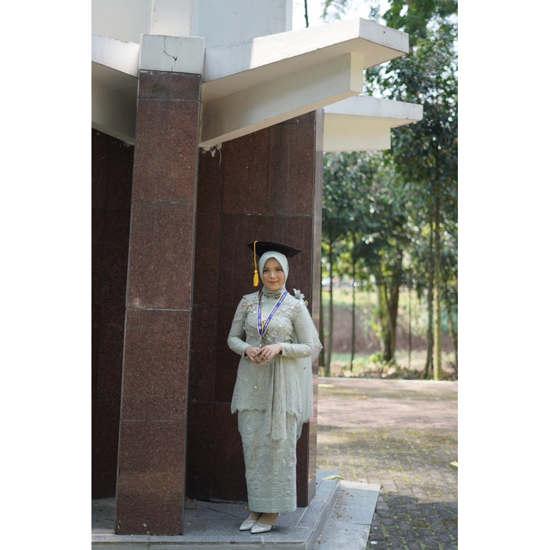 ivory studio sage side drape kebaya