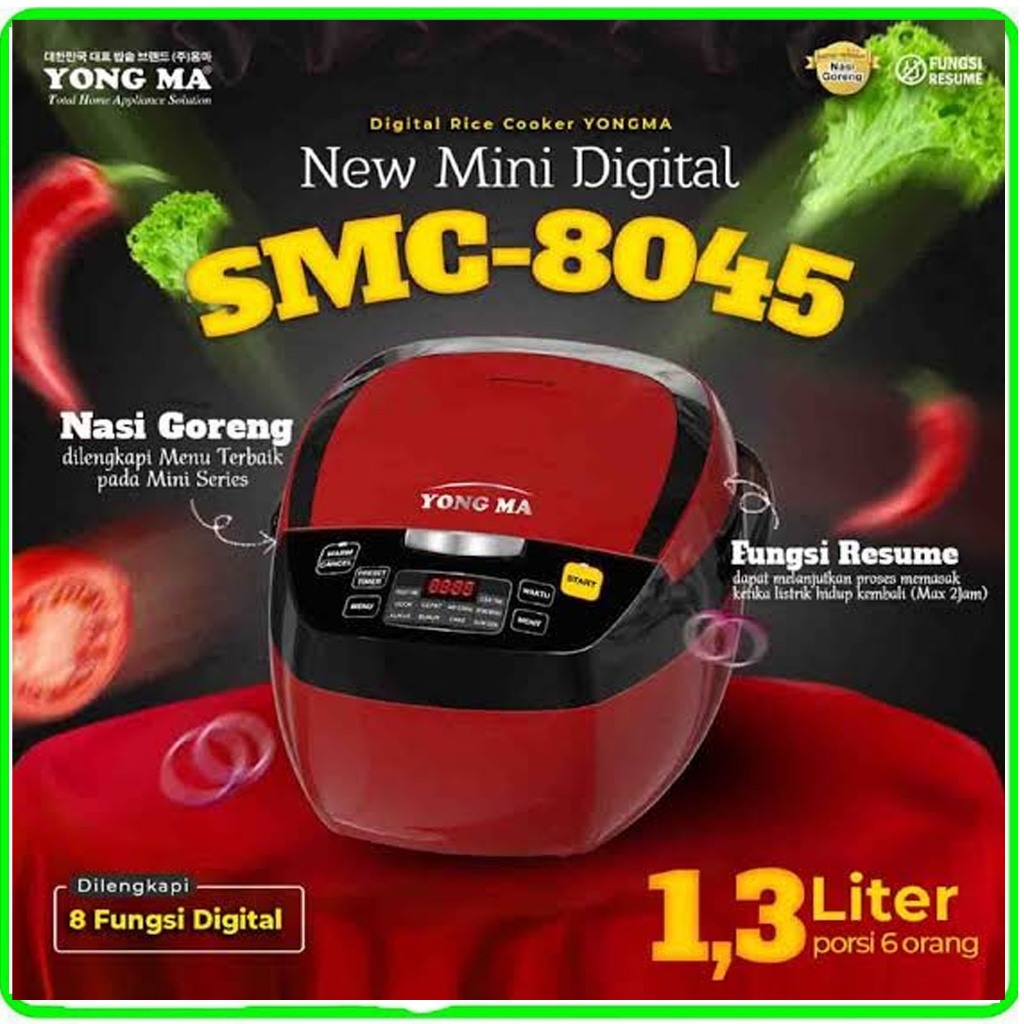RICE COOKER YONGMA DIGITAL SMC 8045 Kapasitas 1.3 Liter