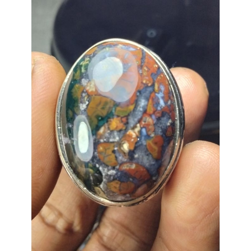 cincin batu akik pancawarna kembang klawing istimewa lain garut bacan dan phyrua