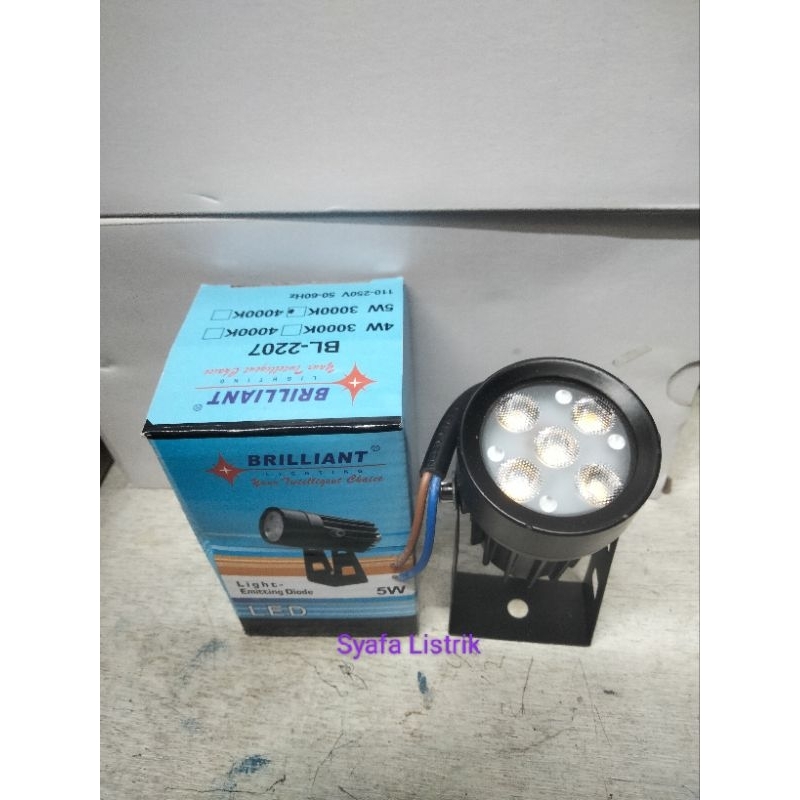 Lampu LED Sorot Taman 5Watt 5mata IP65 Outdoor bisa Indoor Briliant