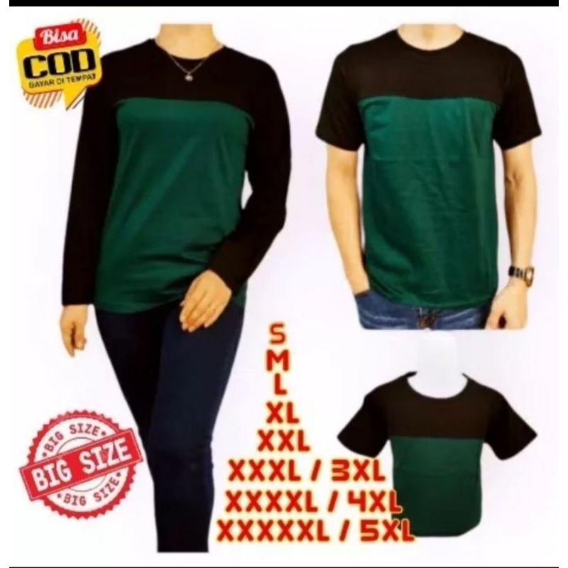 kaos kombinasi horizontal hitam hijau botol