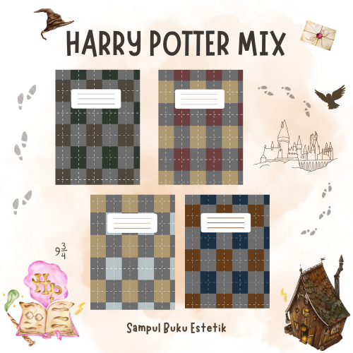 

NEW! Sampul Buku Aesthetic Harry Potter Style | Sampul Buku Pastel Estetik | Sampul Buku Motif