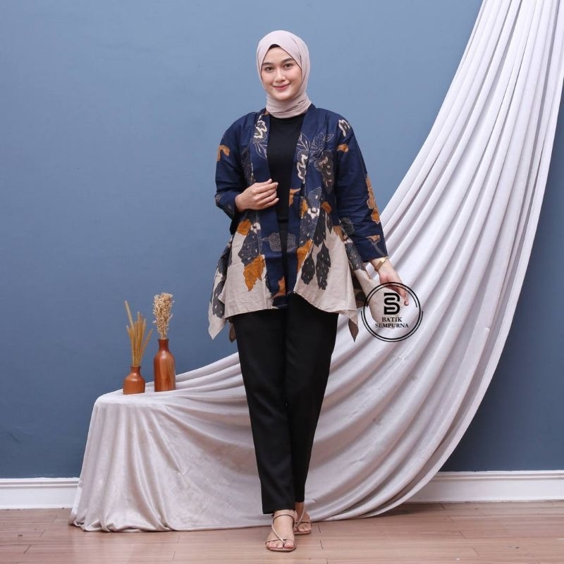 Unik Blezer Batik Atasan Batik Wanita Modern Outer Batik Moder