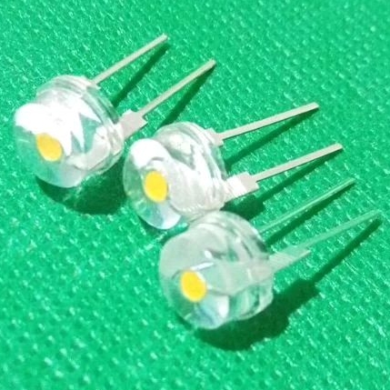 PS - Lampu LED Chip Besar 8mm straw hat Topi super terang 0,5W Warna Warm white led 8mm