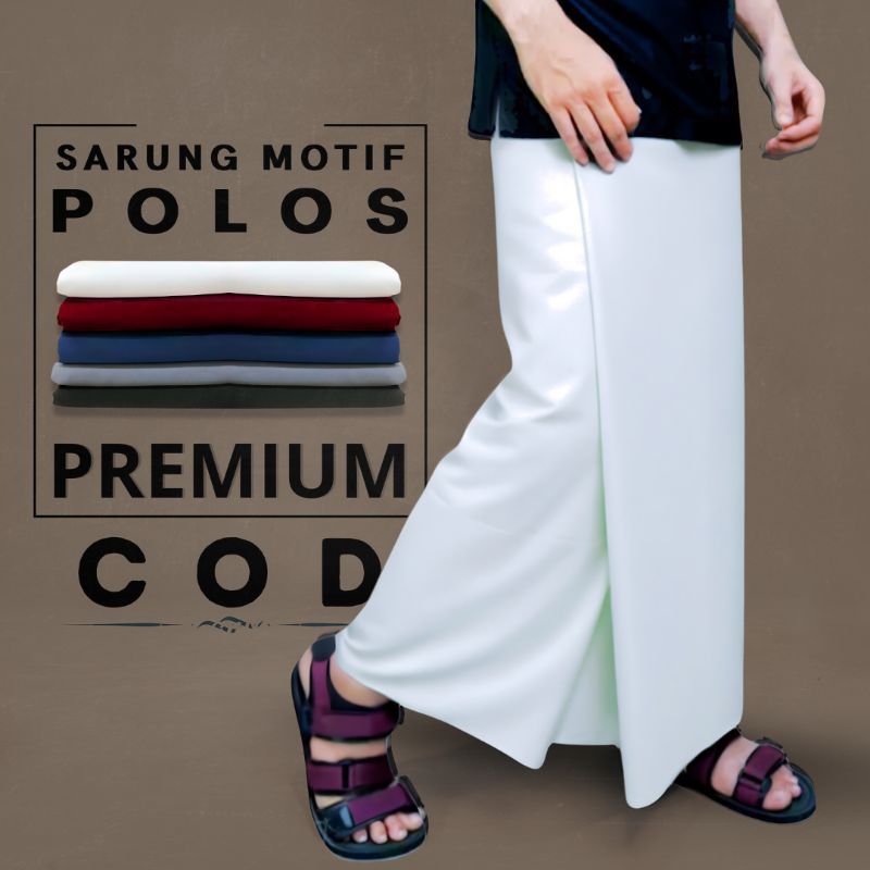 Sarung Motif Polos - Sarung Tenun Dewasa Warna Putih