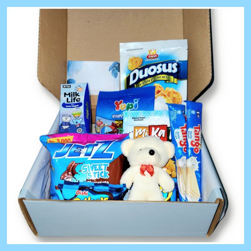 

HAMPERS / GIFT BOX / KADO SNACK BIRU || KADO ULTAH || WISUDA || ANIVERSARY