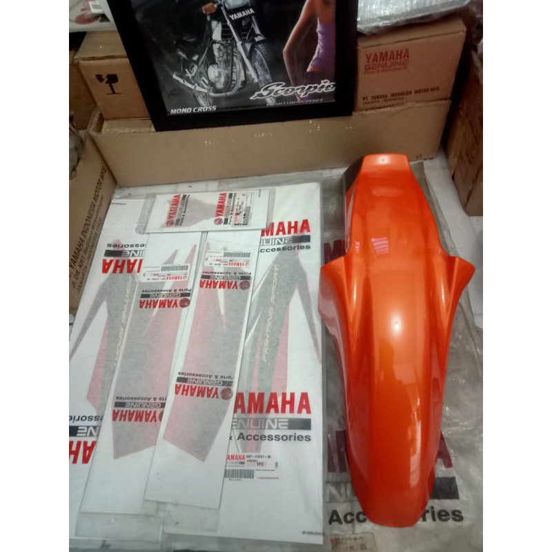 striping tangki yamaha scorpio z orange original