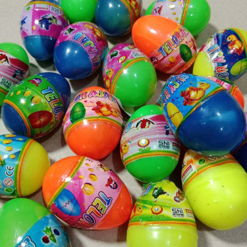 20pcs mainan telor heboh jaring isi mainan