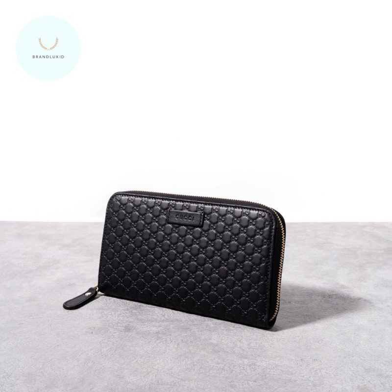 Gucci Guccissima zip around wallet Black