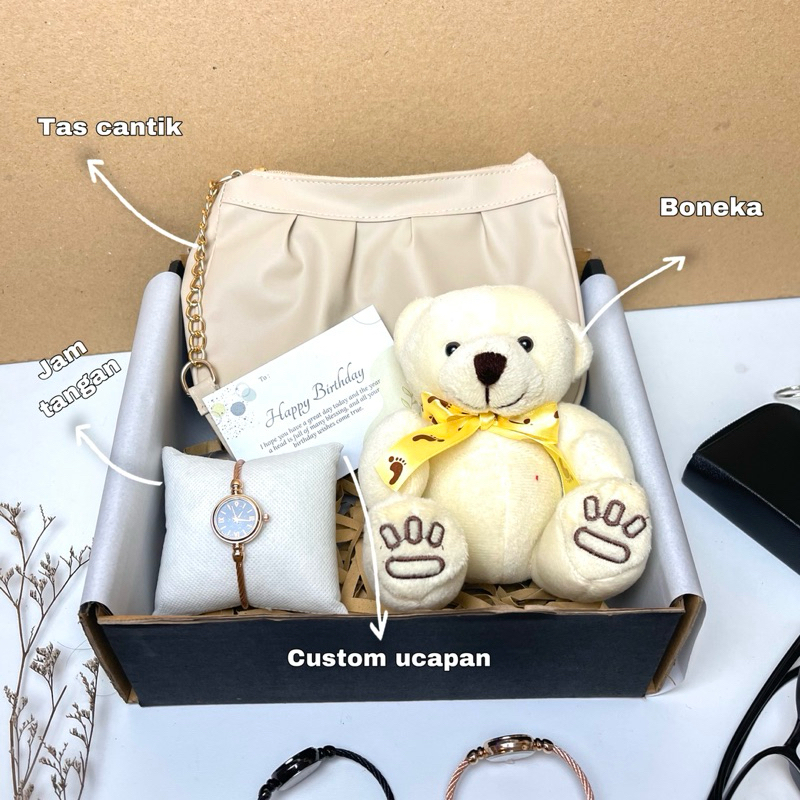 

Hampers Tas Cewek Kado Ulang Tahun Cewek Kado Wisuda Anniversary Gift box Cewek