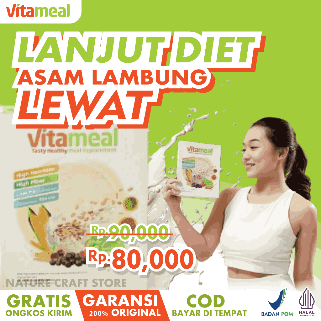 

VITAMEAL - Sereal Sehat Pengganti Makanan Penderita Asam Lambung, Sumber Energi Kabohidrat & Protein