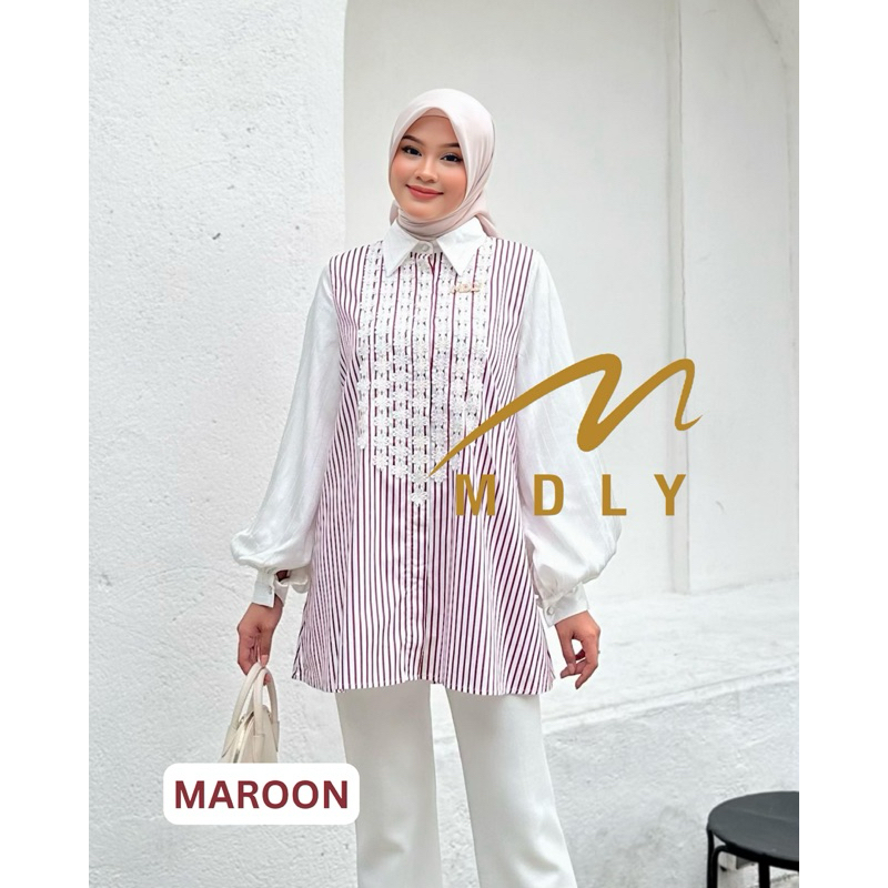 ATASAN KEMEJA TUNIK MDLY DAYSIA STRIPES SHIRT