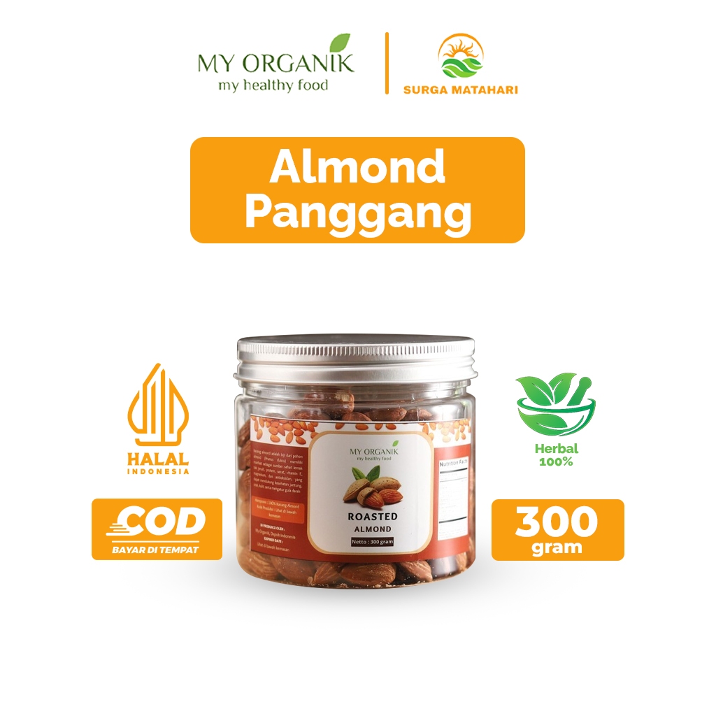 

My Organik Roasted Almond Original Natural Premium Organik Kacang Almond Grade Premium