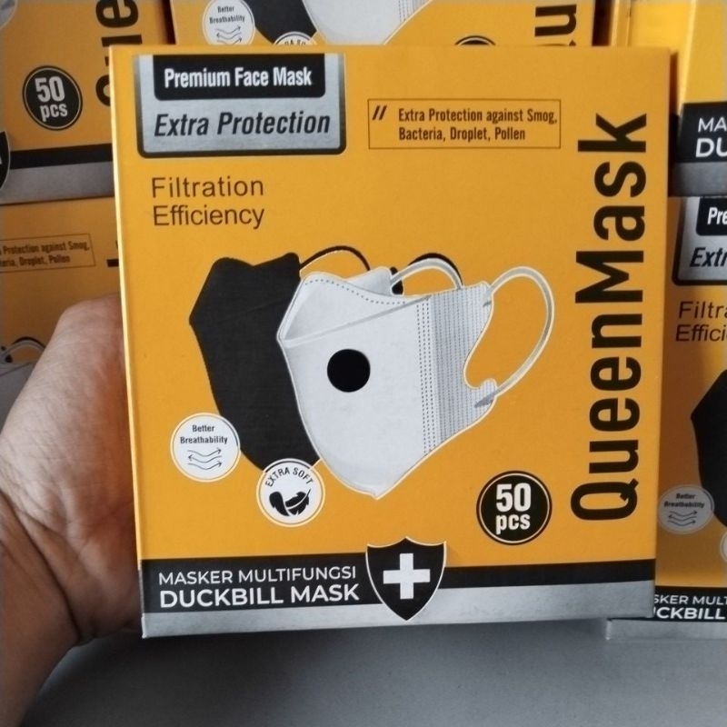 PAKET 12 PACK MASKER DUCKBILL ISI 50 PLUS BOX IMPORT