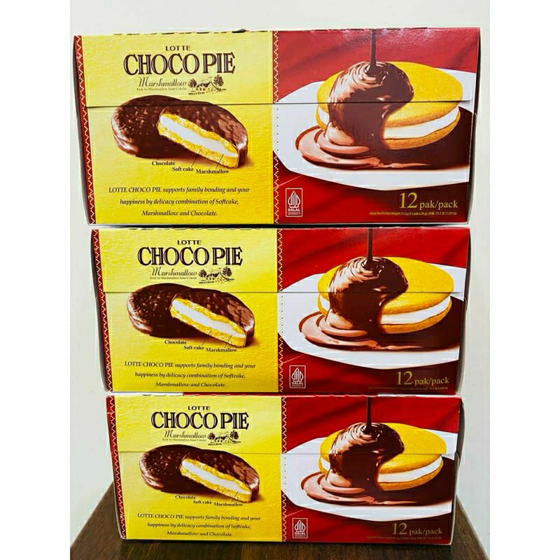 

Lotte Choco Pie Marshmallow Box 1 Pack isi 12pcsx28gr