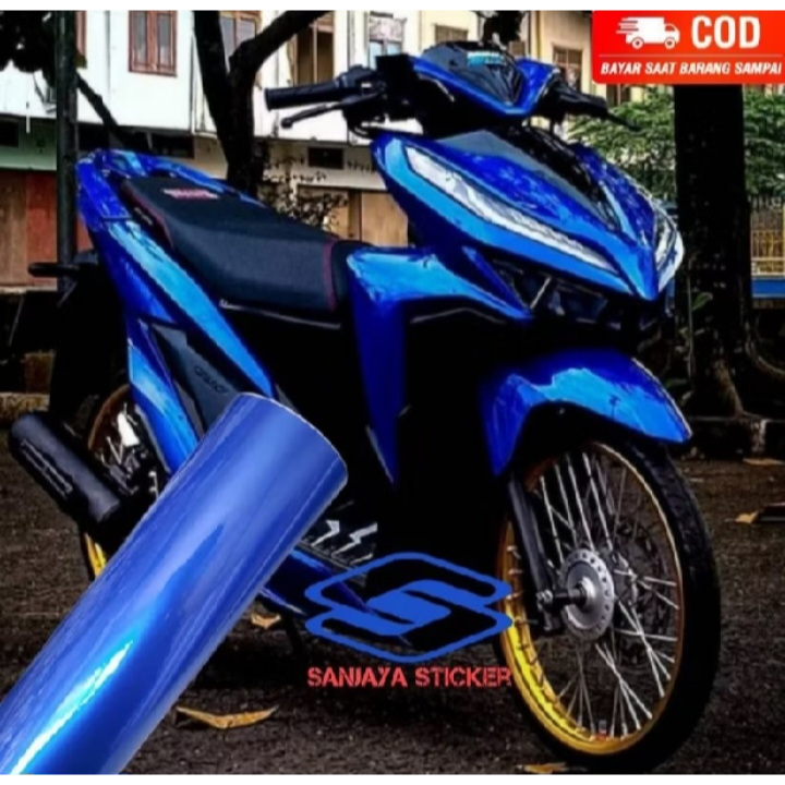 Stiker Skotlet Motor Biru Candy Metalic