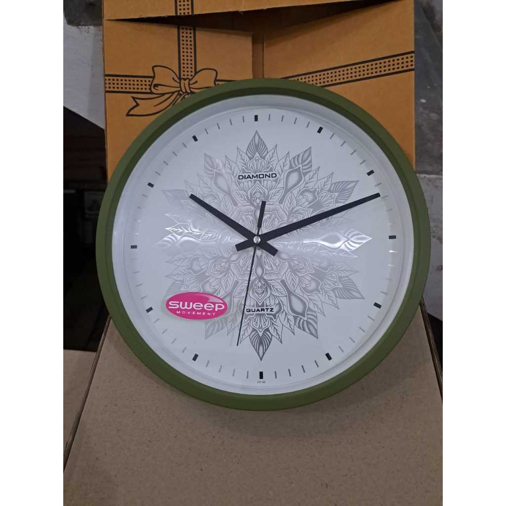Jam Dinding Diamond Minimalis Mesin Sweap Elegan