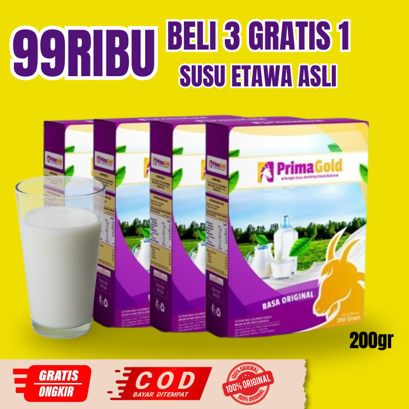 

4 Box Susu Kambing Etawa Prima Gold Original Susu Bubuk Penggemuk Badan Susu Anak