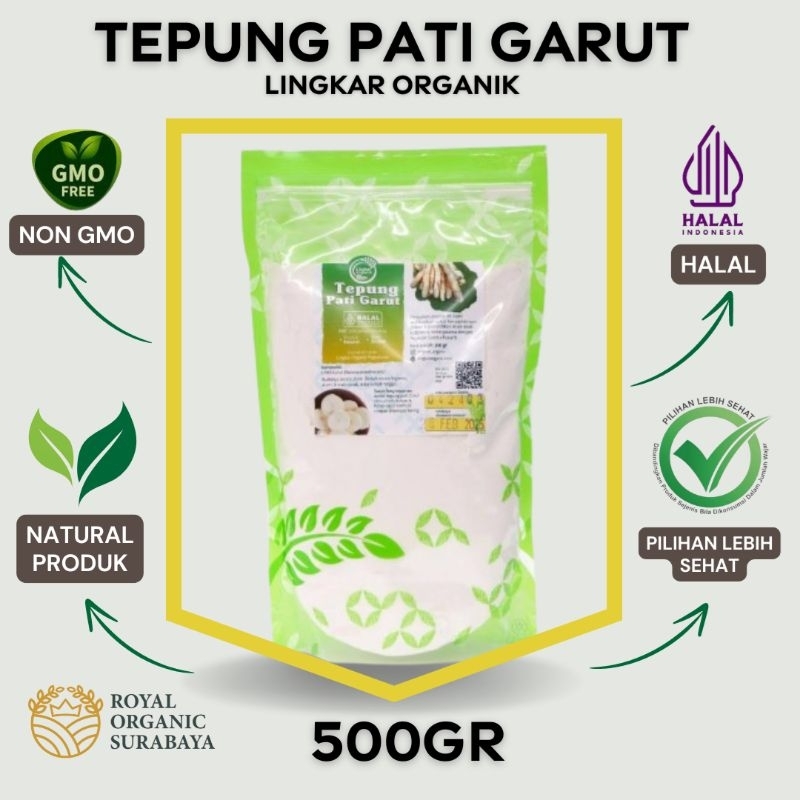 

Tepung Pati Garut 500gr Lingkar Organik,Cocok untuk Maag, GERD, Pencernaan, Diet