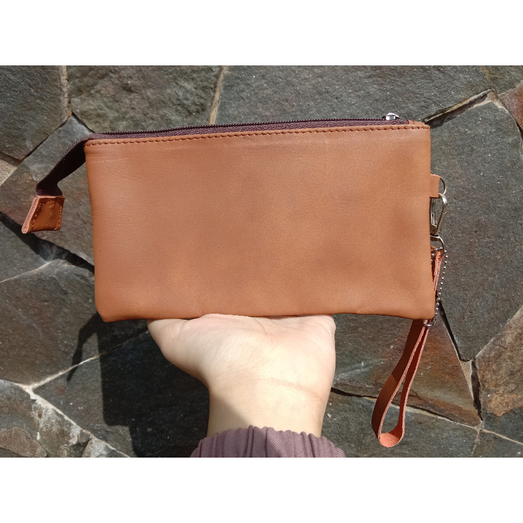 Pouch dompet kulit asli custom grafir