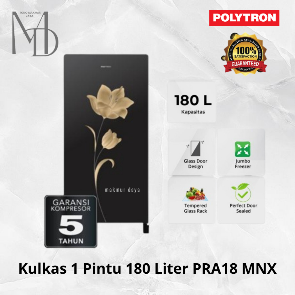 Kulkas 1 Pintu Polytron PRA 18 MNX / PRA18MNX Lemari ES Pra-18MNX