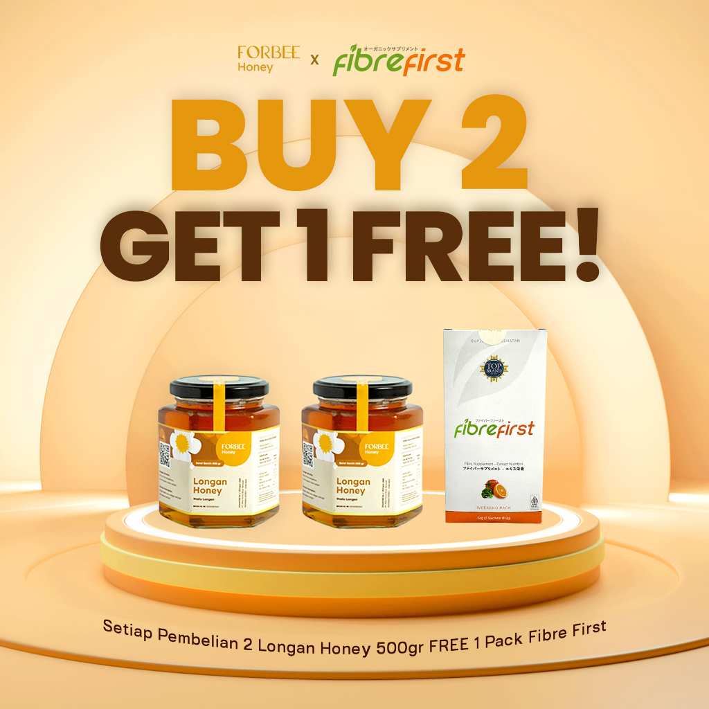 

Buy 2 Madu Longan Forbee Honey 500gr Get 1 Pack FibreFirst Diet & Detox