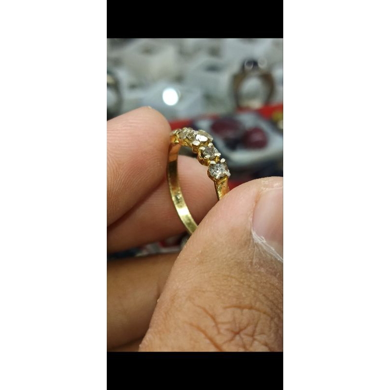 cincin perak intan ( berlian mentah ) pria dan wanita