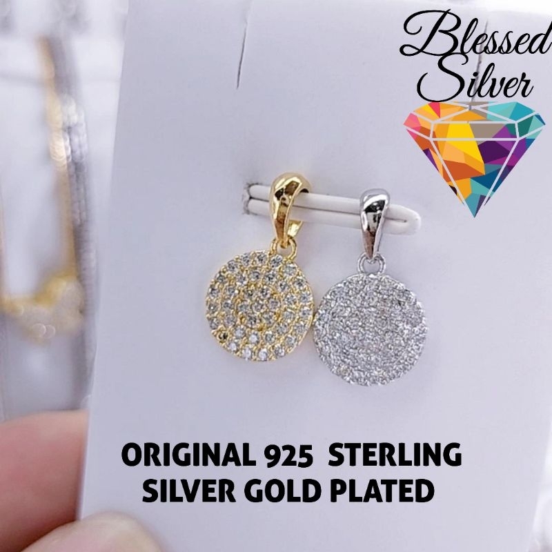 LIONTIN PERAK ASLI 925 LAPIS EMAS MODEL BULAT