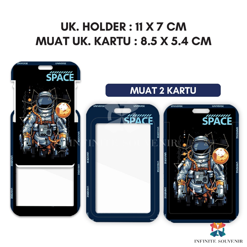 

HenJO (N017) ID Card Holder Tali Yoyo Human Space/ Nametag Yoyo Astronaut / Space Human / Card