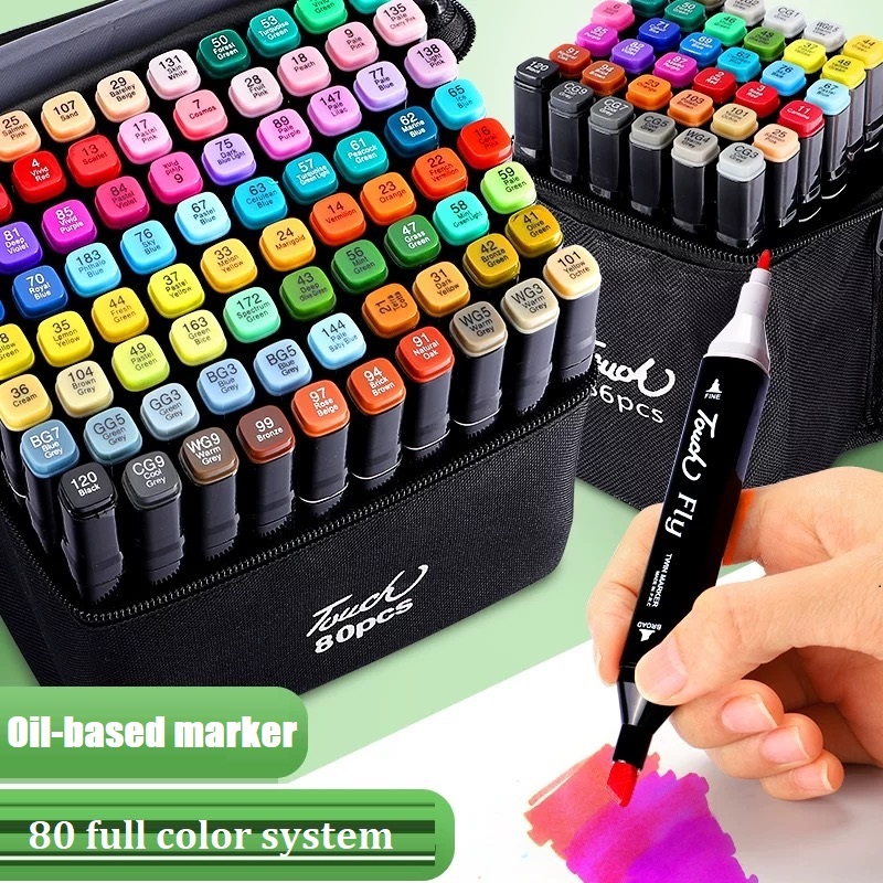 

Spidol Warna Warni 1 Set Sketch Marker 2 Tip Touch Marker 80 Warna
