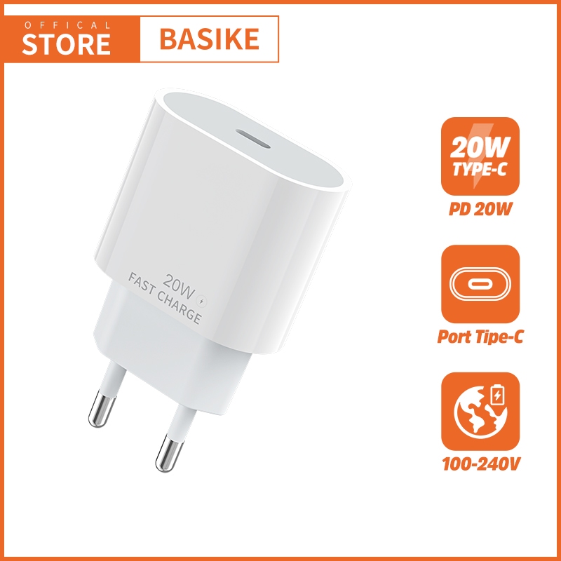 BASIKE Charger iPhone Fast Charging PD20W & Kabel Data Type C to Type C Lightning Original Mini
