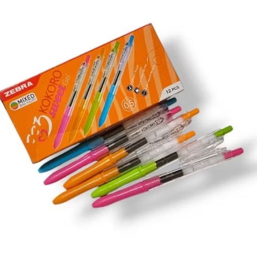 

pulpen cetek zebra kokoro gel tinta HITAM 0.5 / pena cetek kokoro sweet gel ( 12 pcs)