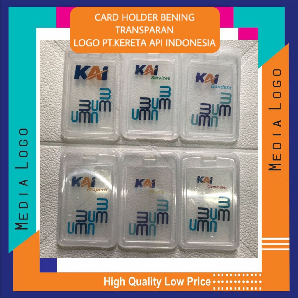 

TEMPAT KARTU ID CARD BENING TRANSPARAN, 2 SISI LOGO KAI