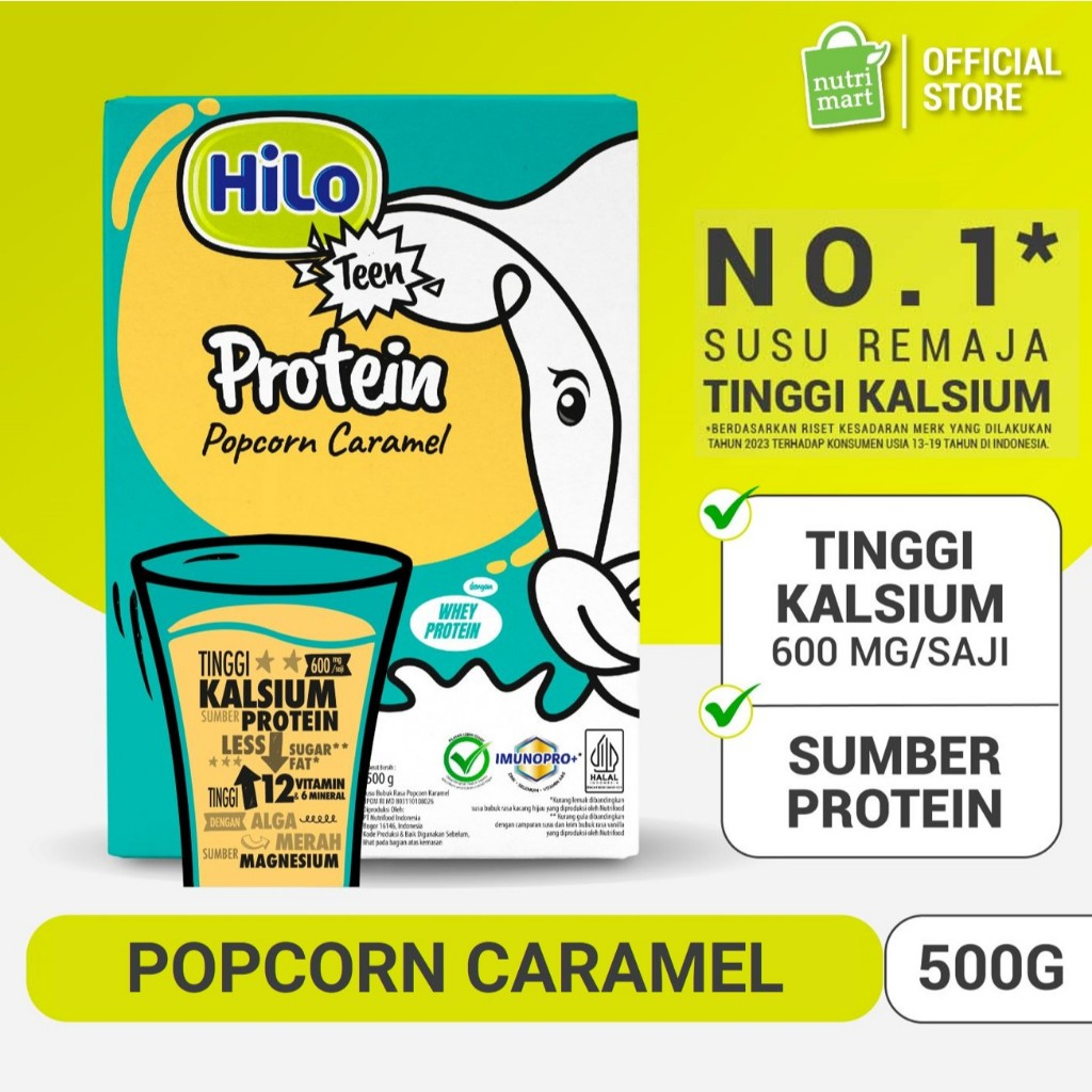 

HiLo Teen Popcorn Caramel 500 gram - Susu Tinggi Kalsium Lebih Rendah Lemak