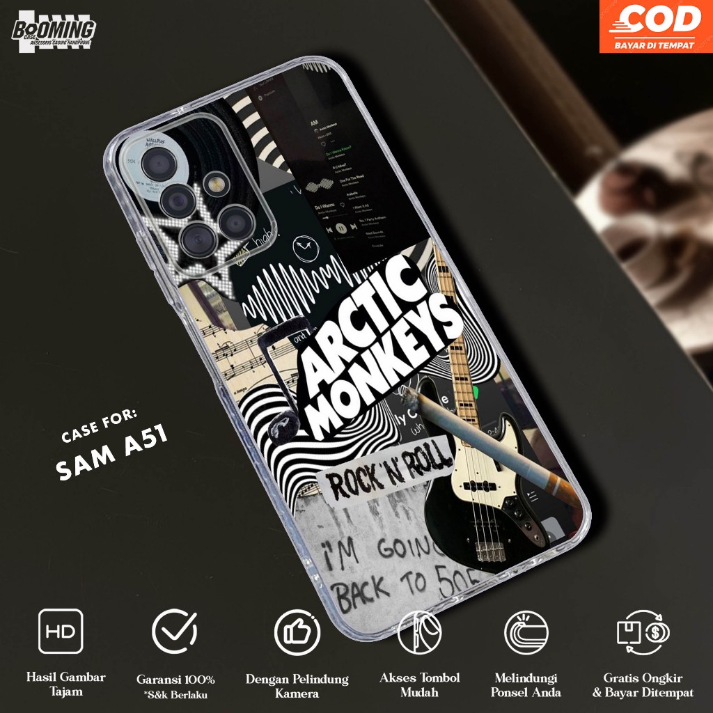 Case Samsung A51 Casing Samsung A51 Motif ARTIC MONKEY - Clear Case - Softcase Bening Tebal - Casing