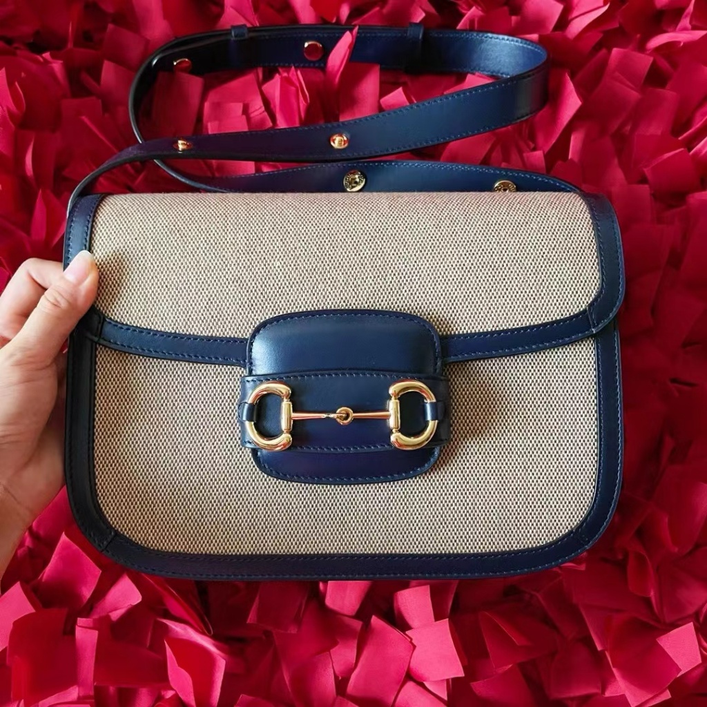 Original 2024 New Gucci Horsebit 1955 Series Small Handbag Crossbody Bag