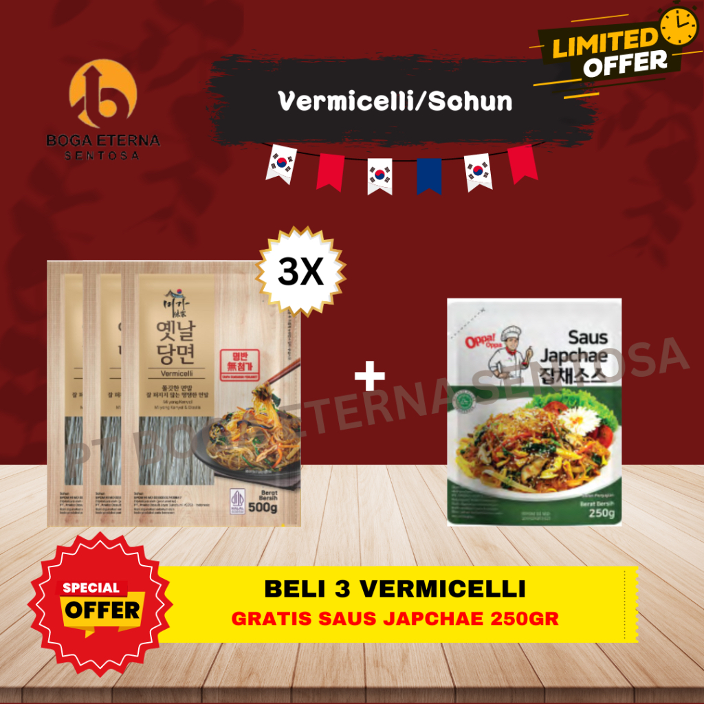 

BUY 3 VERMICELLI FREE 1 SAUS JAPCHAE (PROMO!)