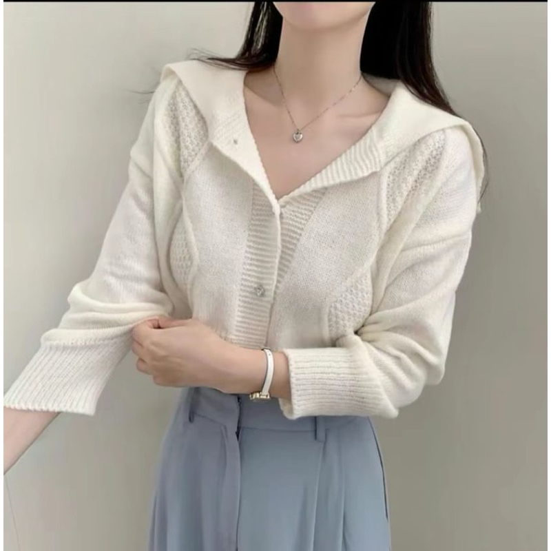 crop top kepang rajut