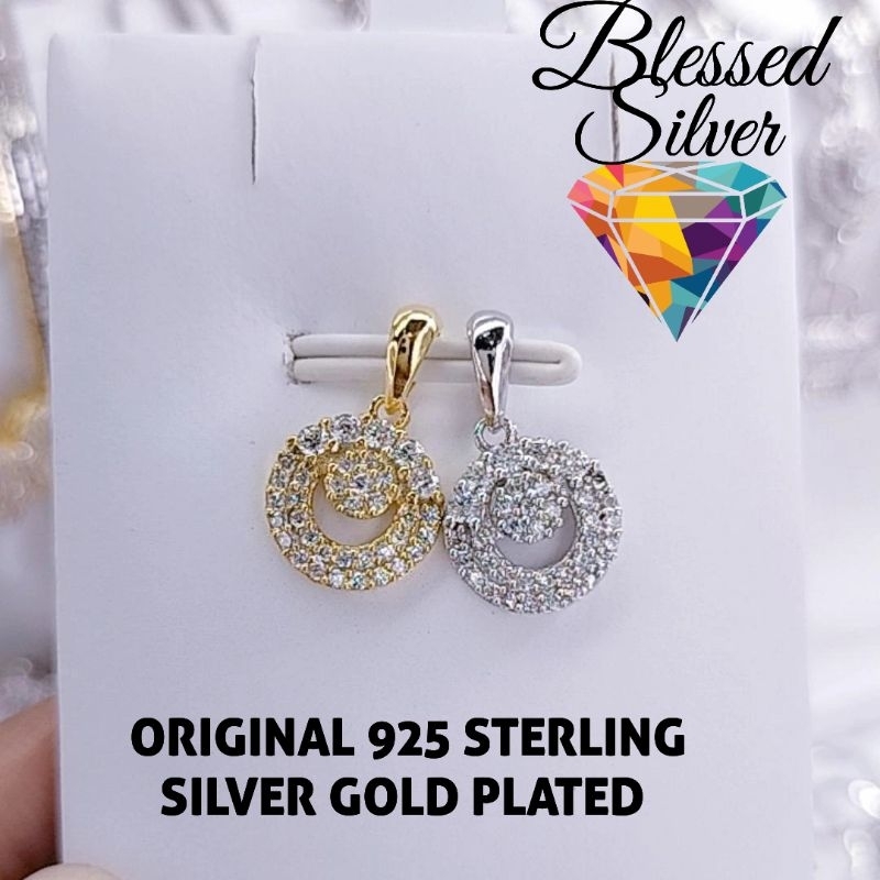 LIONTIN PERAK ASLI 925 LAPIS EMAS MODEL BULAT