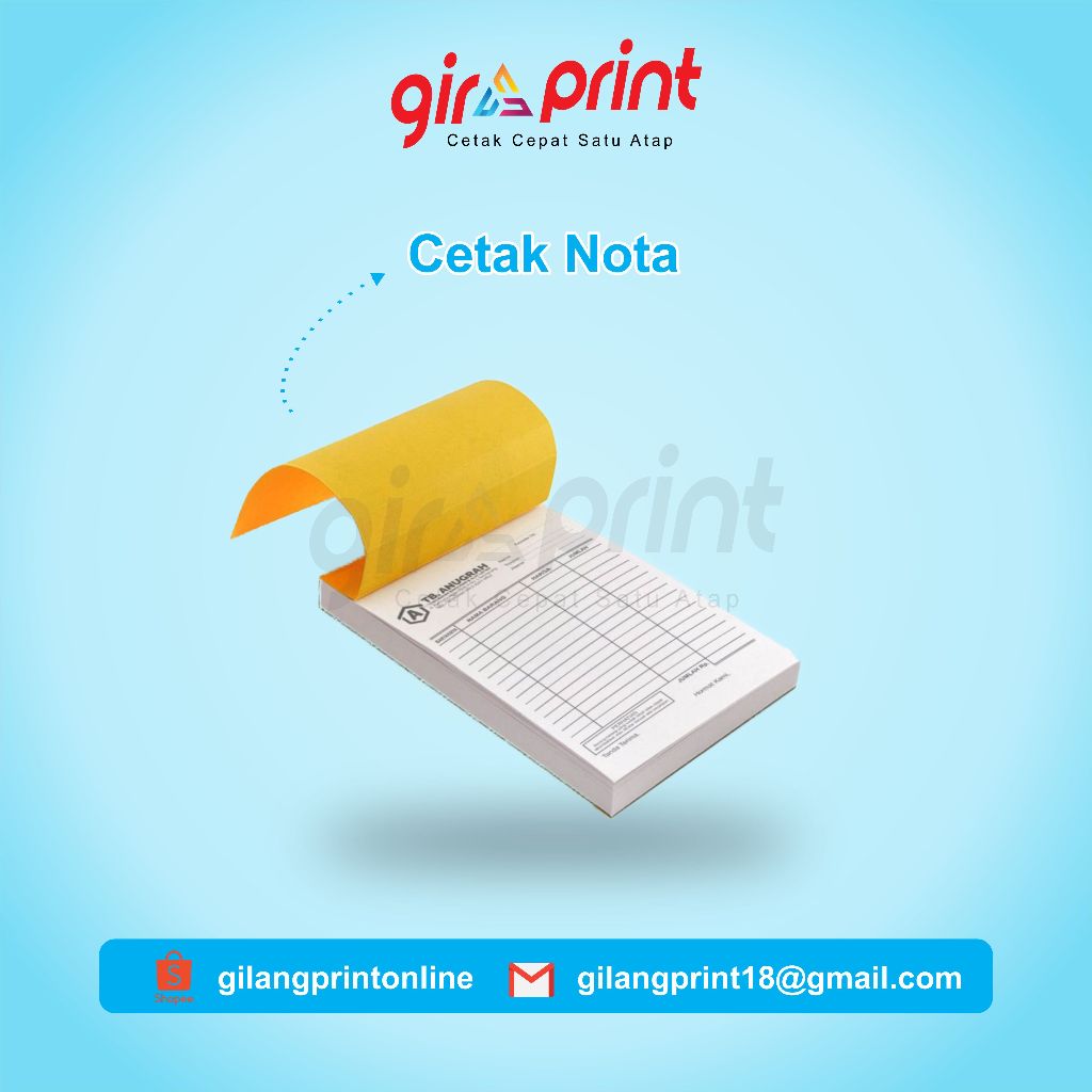 

PROMO cetak nota custom murah 2 ply ukuran sedang 1/4 folio
