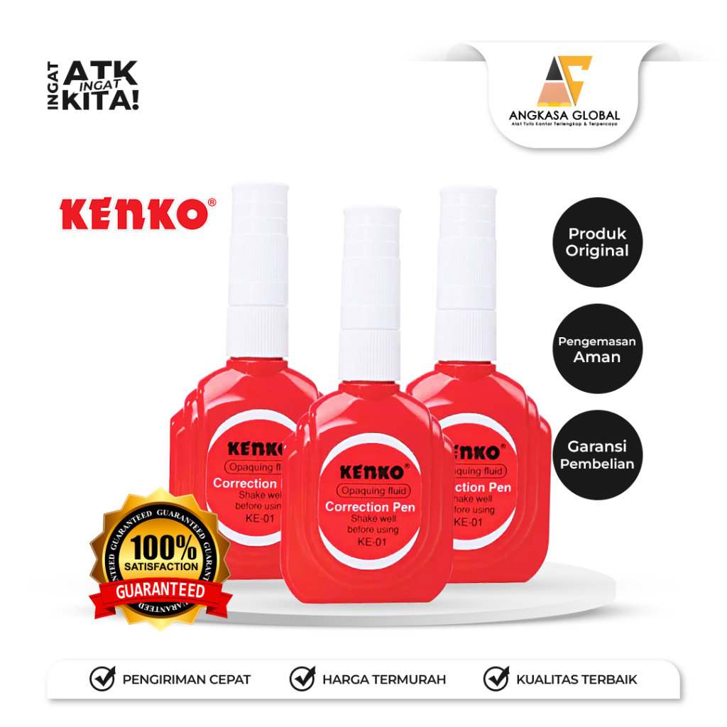 

KENKO TIPE-X MERAH / CORRECTION PEN KE-01 (1PC)