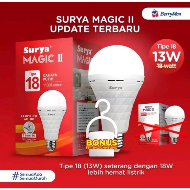 Lampu Bohlam LED Emergency Surya Magic