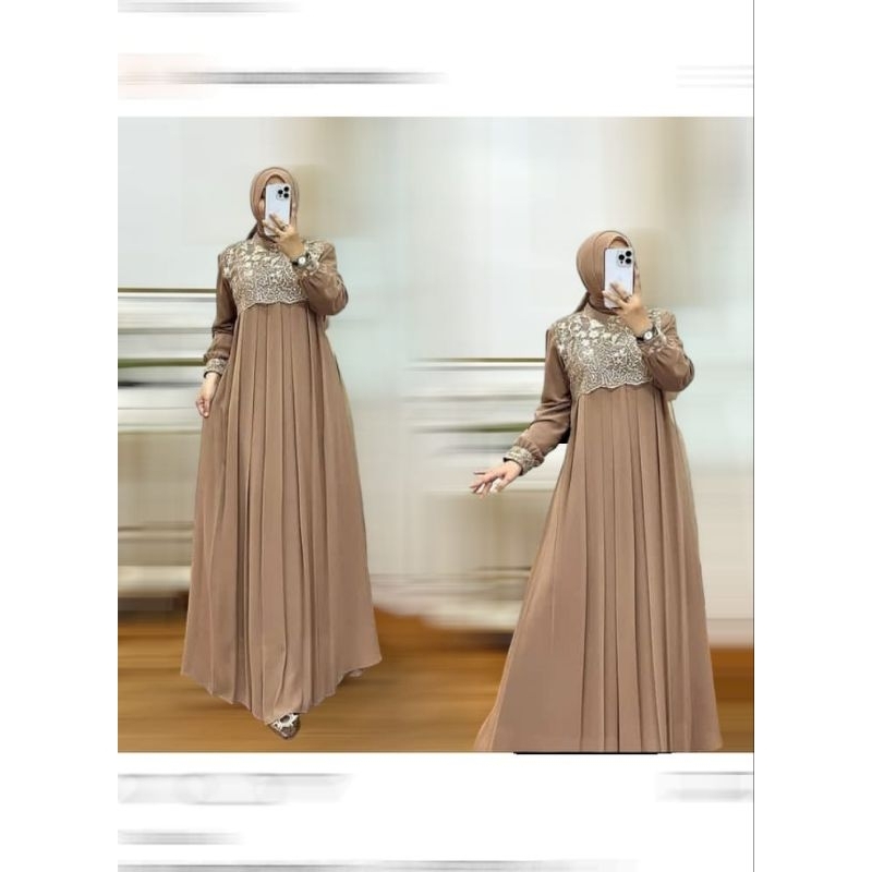 BAJU GAMIS WANITA DEWASA BROKAT TERBARU